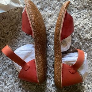 Kickers red leather sandals women’s US9.5, Euro 40